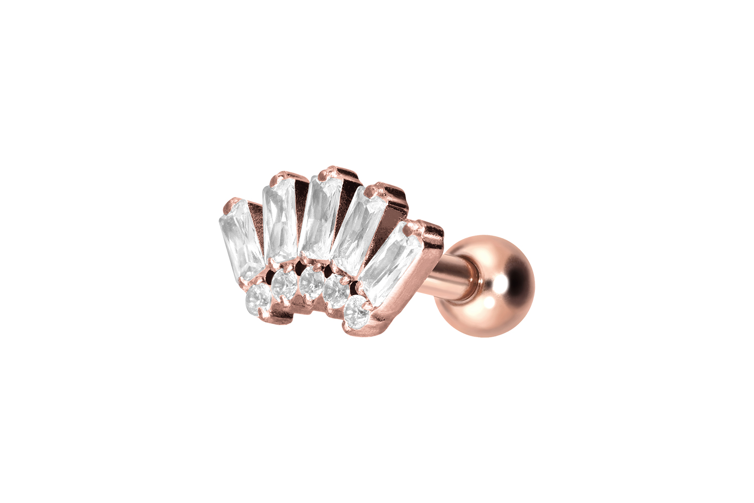 Titan Ohrpiercing mit Innengewinde 10 EINGEFASSTE KRISTALLE